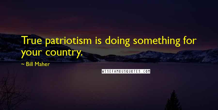 Bill Maher Quotes: True patriotism is doing something for your country.