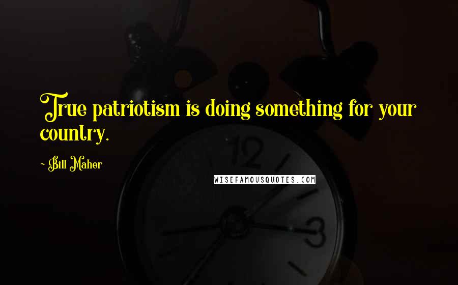 Bill Maher Quotes: True patriotism is doing something for your country.