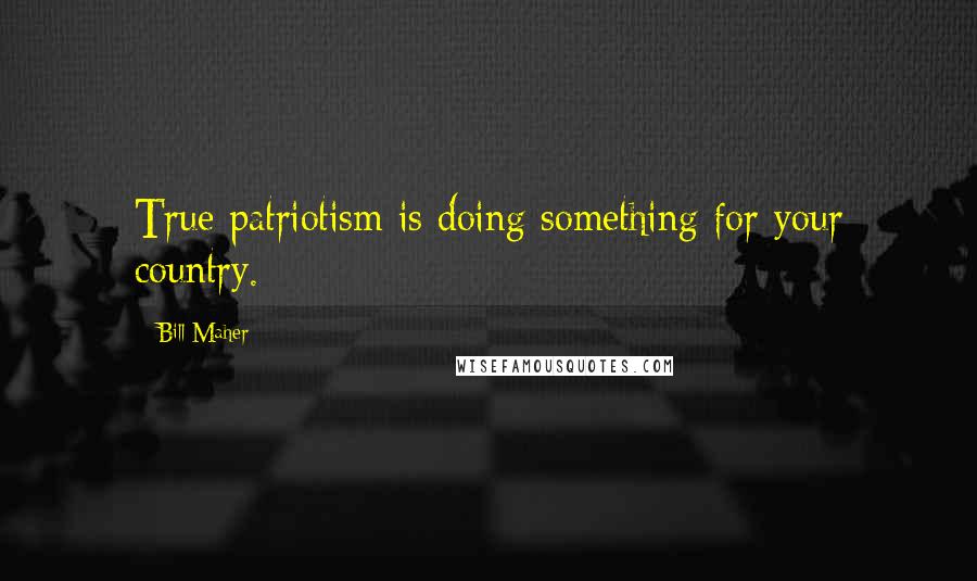 Bill Maher Quotes: True patriotism is doing something for your country.