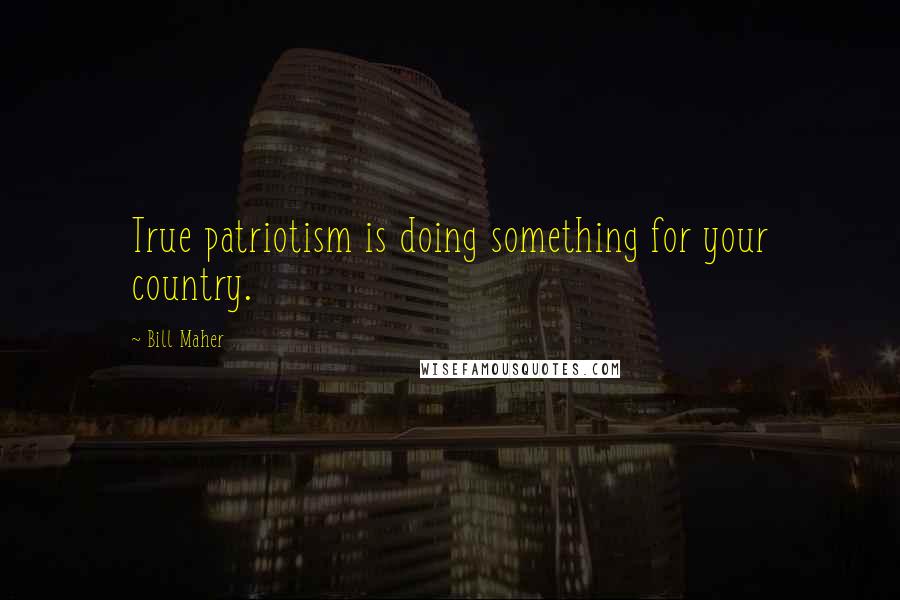 Bill Maher Quotes: True patriotism is doing something for your country.