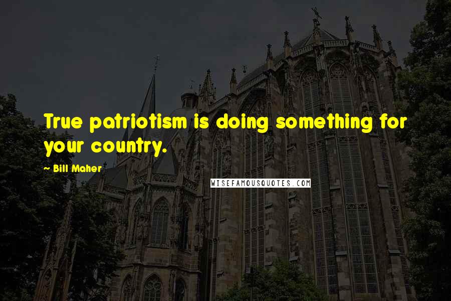 Bill Maher Quotes: True patriotism is doing something for your country.