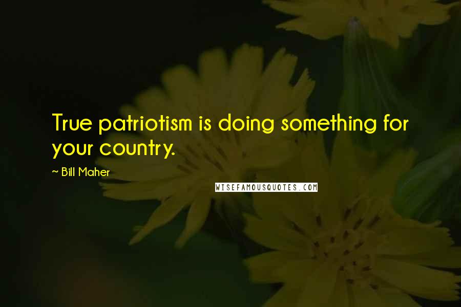 Bill Maher Quotes: True patriotism is doing something for your country.