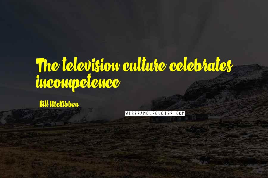 Bill McKibben Quotes: The television culture celebrates incompetence.