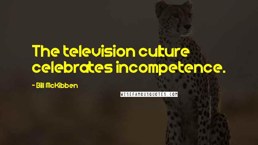 Bill McKibben Quotes: The television culture celebrates incompetence.