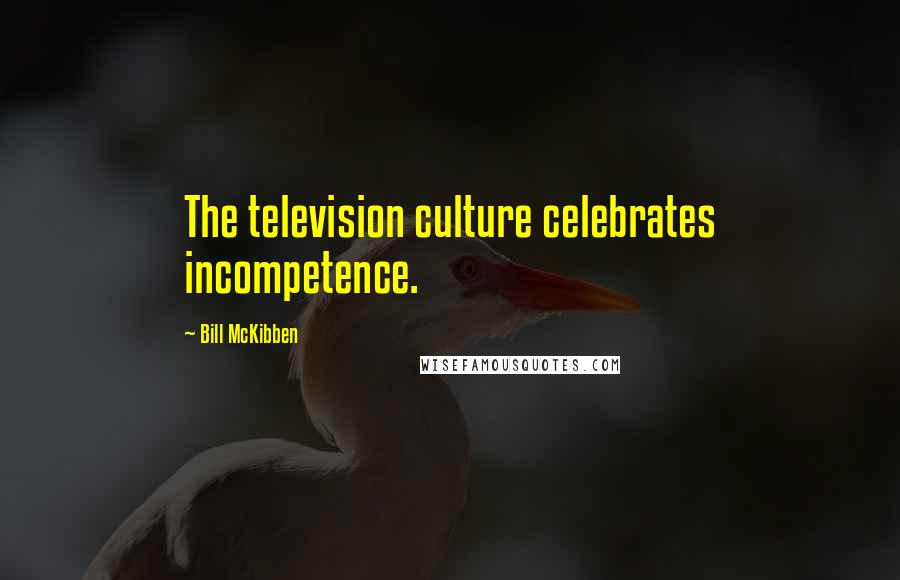 Bill McKibben Quotes: The television culture celebrates incompetence.