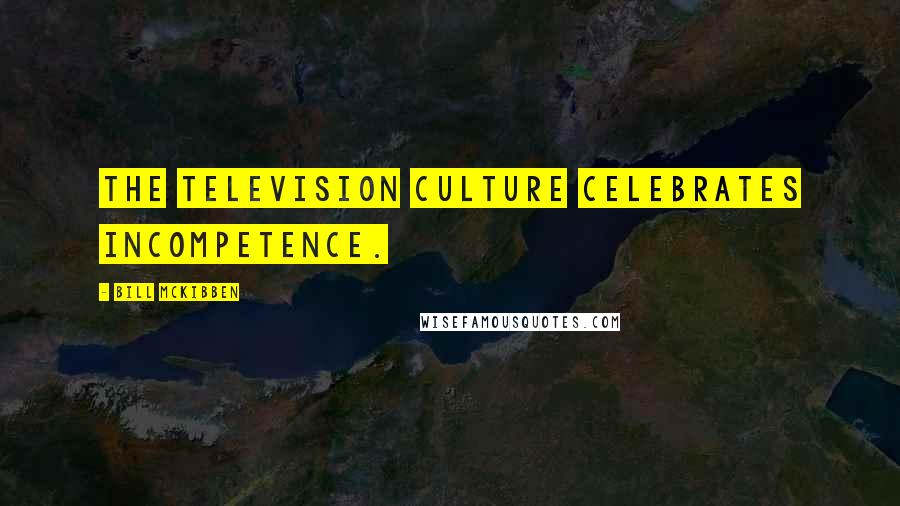 Bill McKibben Quotes: The television culture celebrates incompetence.