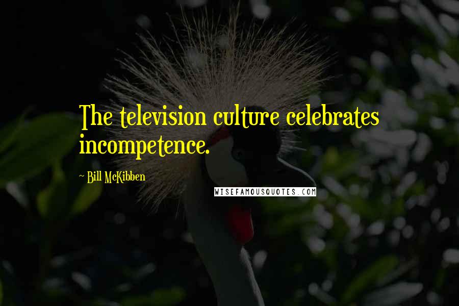 Bill McKibben Quotes: The television culture celebrates incompetence.