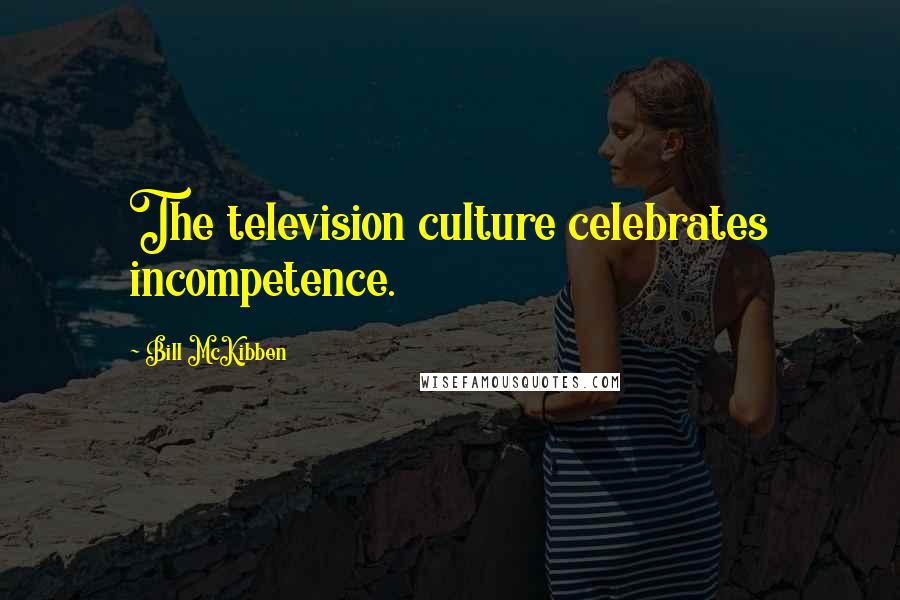 Bill McKibben Quotes: The television culture celebrates incompetence.