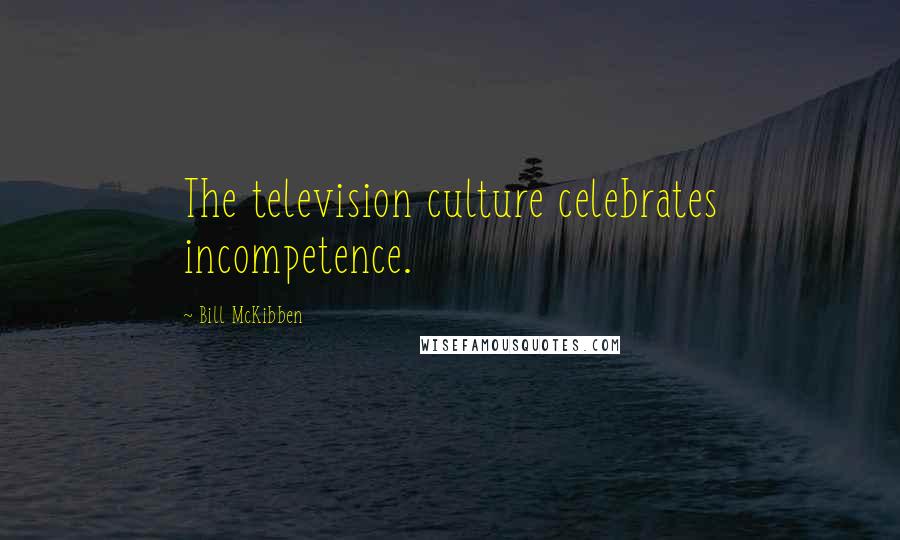 Bill McKibben Quotes: The television culture celebrates incompetence.