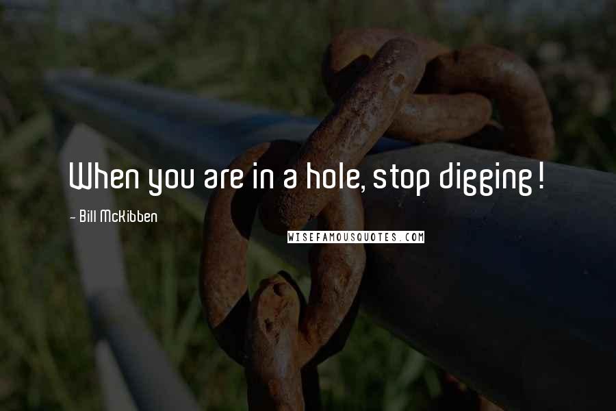 Bill McKibben Quotes: When you are in a hole, stop digging!
