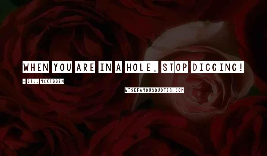 Bill McKibben Quotes: When you are in a hole, stop digging!