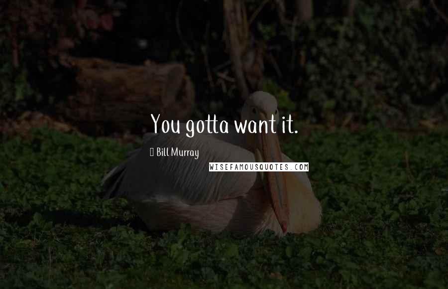 Bill Murray Quotes: You gotta want it.