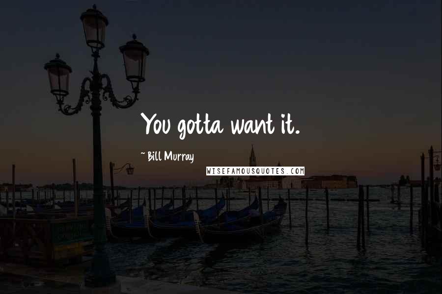 Bill Murray Quotes: You gotta want it.