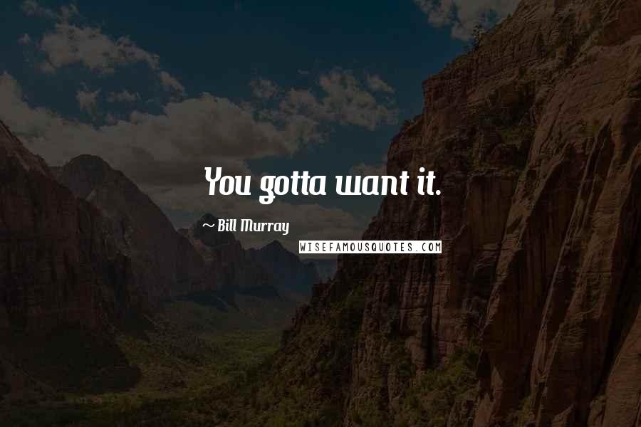 Bill Murray Quotes: You gotta want it.