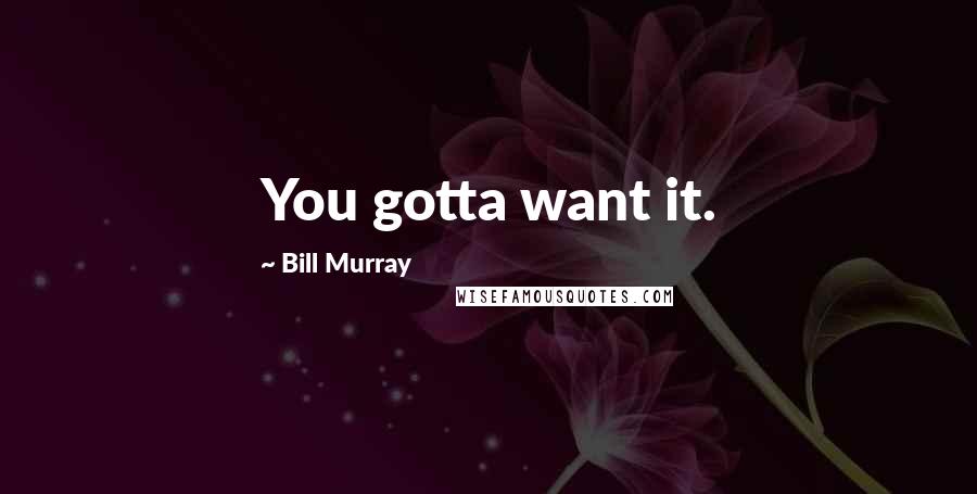 Bill Murray Quotes: You gotta want it.