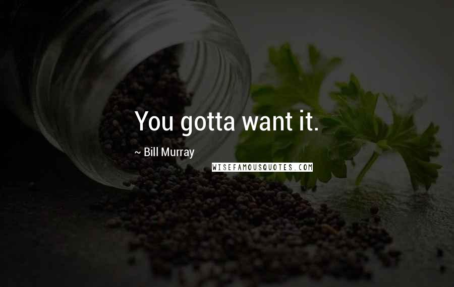 Bill Murray Quotes: You gotta want it.