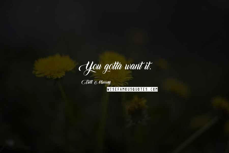 Bill Murray Quotes: You gotta want it.