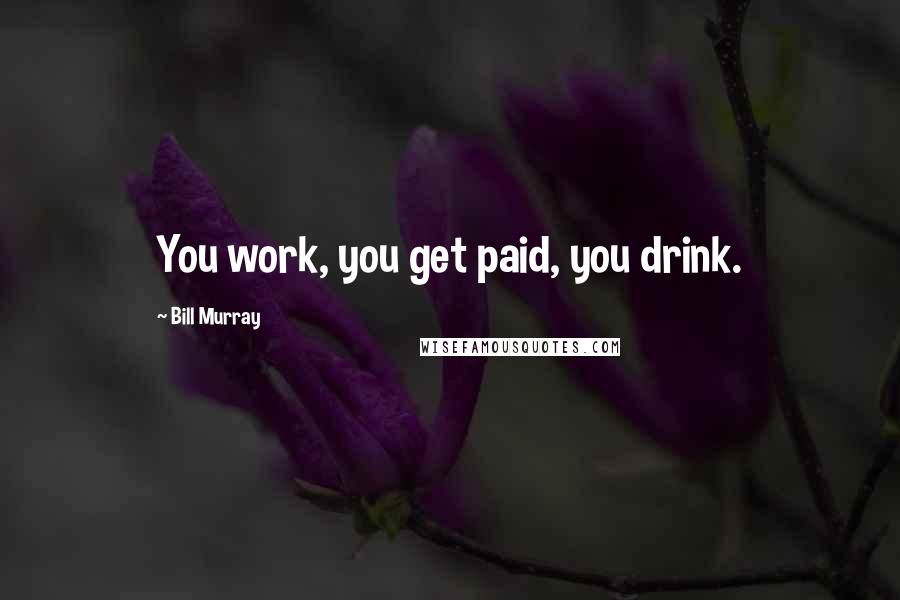 Bill Murray Quotes: You work, you get paid, you drink.