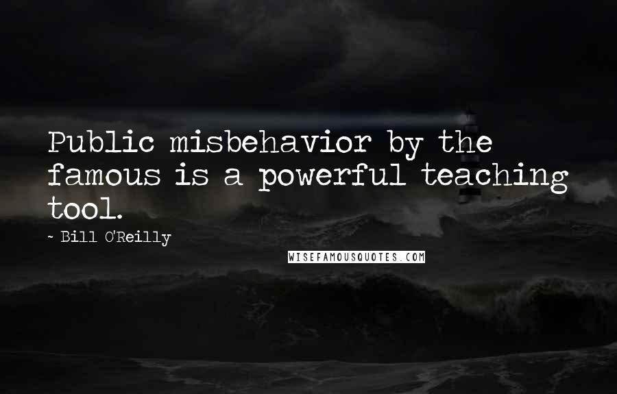 Bill O'Reilly Quotes: Public misbehavior by the famous is a powerful teaching tool.