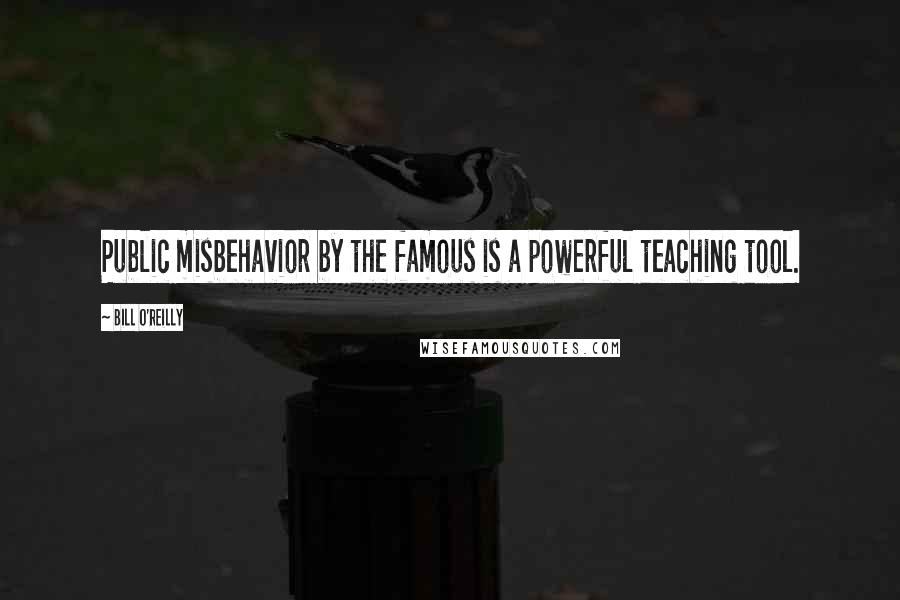 Bill O'Reilly Quotes: Public misbehavior by the famous is a powerful teaching tool.