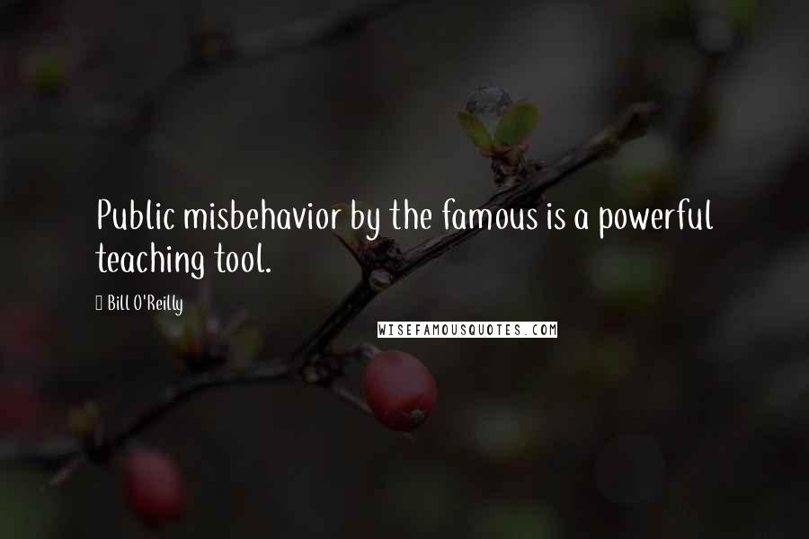 Bill O'Reilly Quotes: Public misbehavior by the famous is a powerful teaching tool.