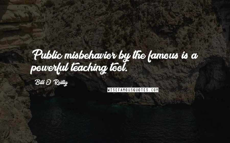 Bill O'Reilly Quotes: Public misbehavior by the famous is a powerful teaching tool.