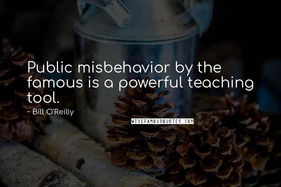 Bill O'Reilly Quotes: Public misbehavior by the famous is a powerful teaching tool.