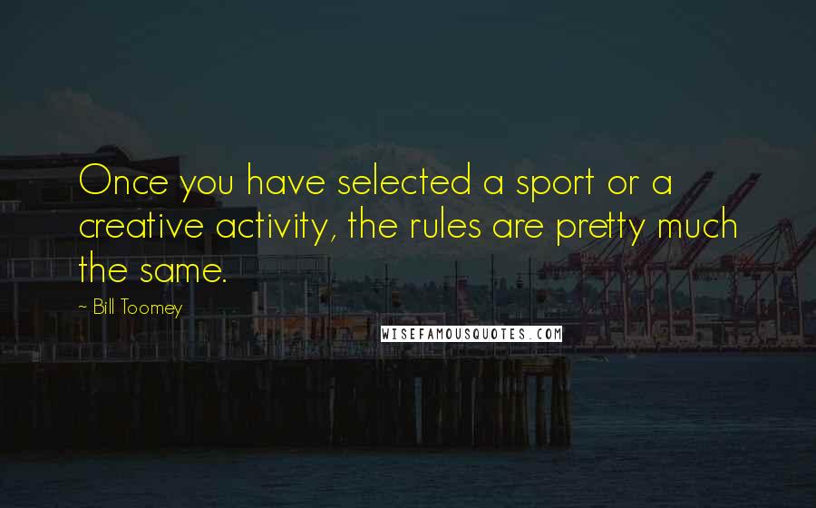 Bill Toomey Quotes: Once you have selected a sport or a creative activity, the rules are pretty much the same.