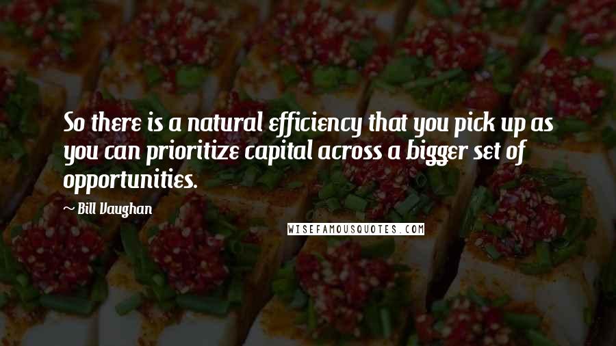Bill Vaughan Quotes: So there is a natural efficiency that you pick up as you can prioritize capital across a bigger set of opportunities.