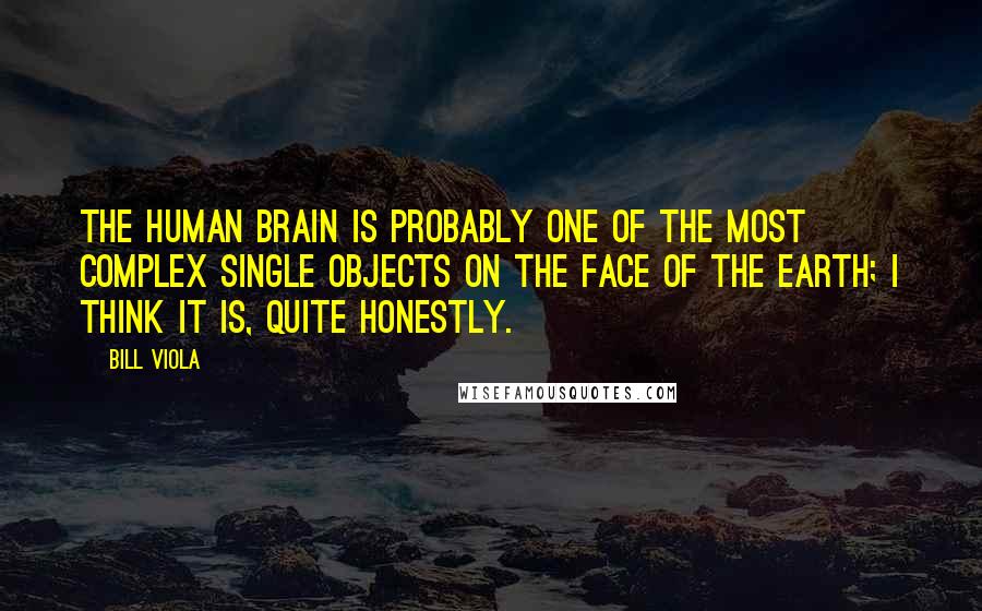 Bill Viola Quotes: The human brain is probably one of the most complex single objects on the face of the earth; I think it is, quite honestly.