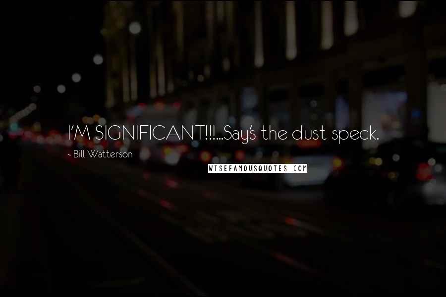 Bill Watterson Quotes: I'M SIGNIFICANT!!!...Say's the dust speck.