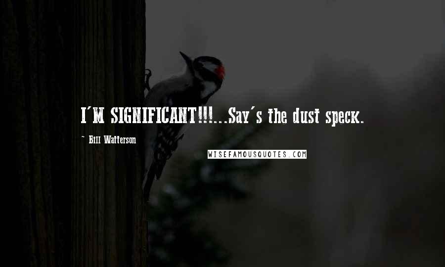 Bill Watterson Quotes: I'M SIGNIFICANT!!!...Say's the dust speck.