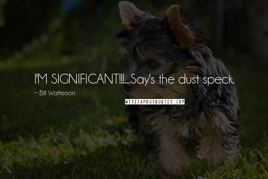 Bill Watterson Quotes: I'M SIGNIFICANT!!!...Say's the dust speck.