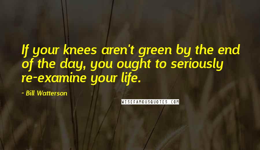 Bill Watterson Quotes: If your knees aren't green by the end of the day, you ought to seriously re-examine your life.