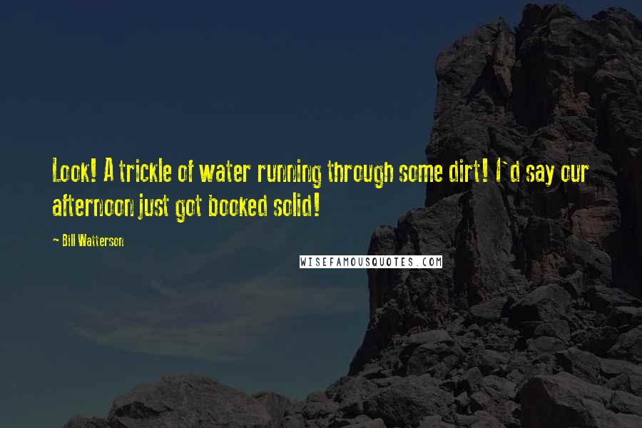 Bill Watterson Quotes: Look! A trickle of water running through some dirt! I'd say our afternoon just got booked solid!