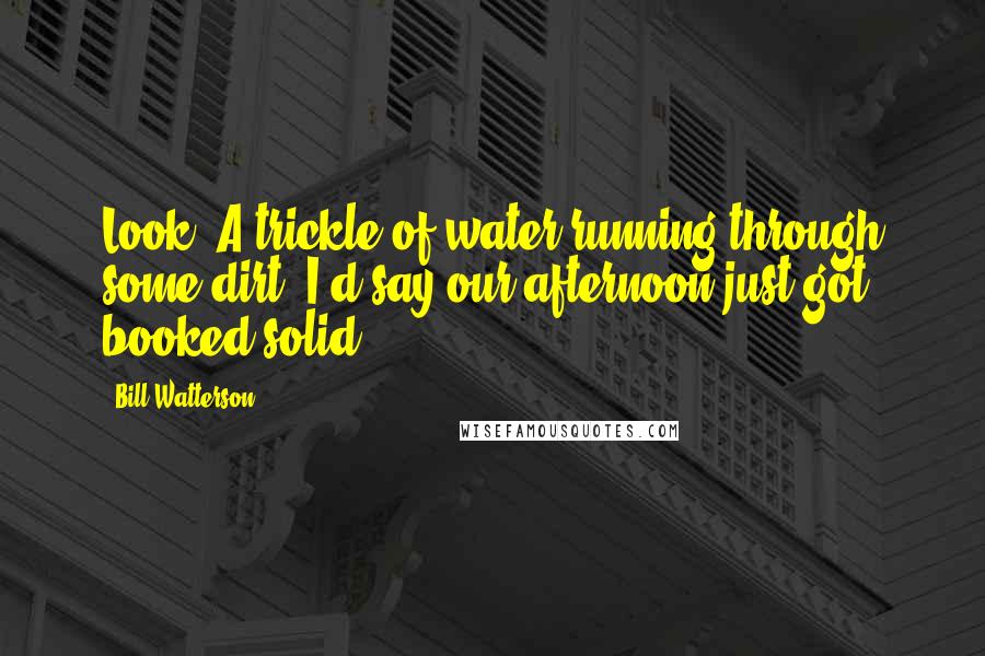 Bill Watterson Quotes: Look! A trickle of water running through some dirt! I'd say our afternoon just got booked solid!