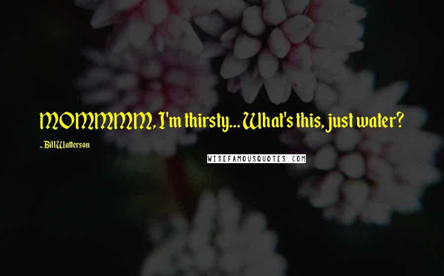 Bill Watterson Quotes: MOMMMM, I'm thirsty... What's this, just water?