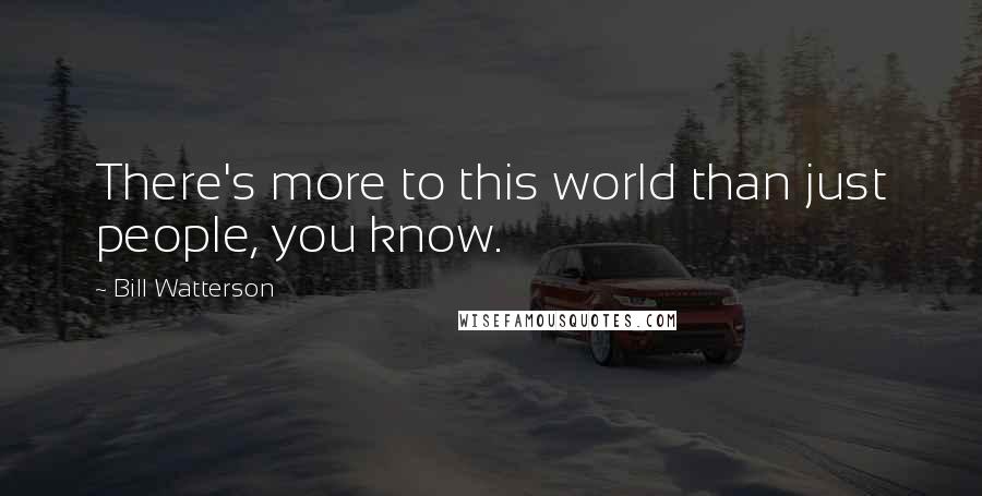 Bill Watterson Quotes: There's more to this world than just people, you know.