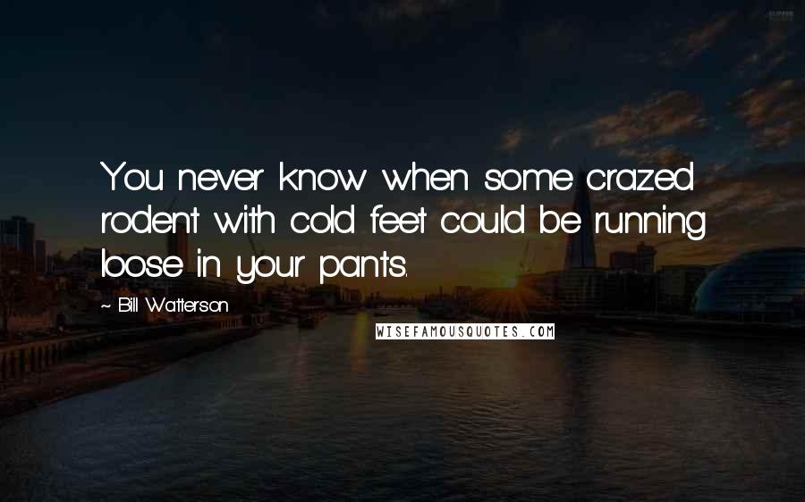 Bill Watterson Quotes: You never know when some crazed rodent with cold feet could be running loose in your pants.