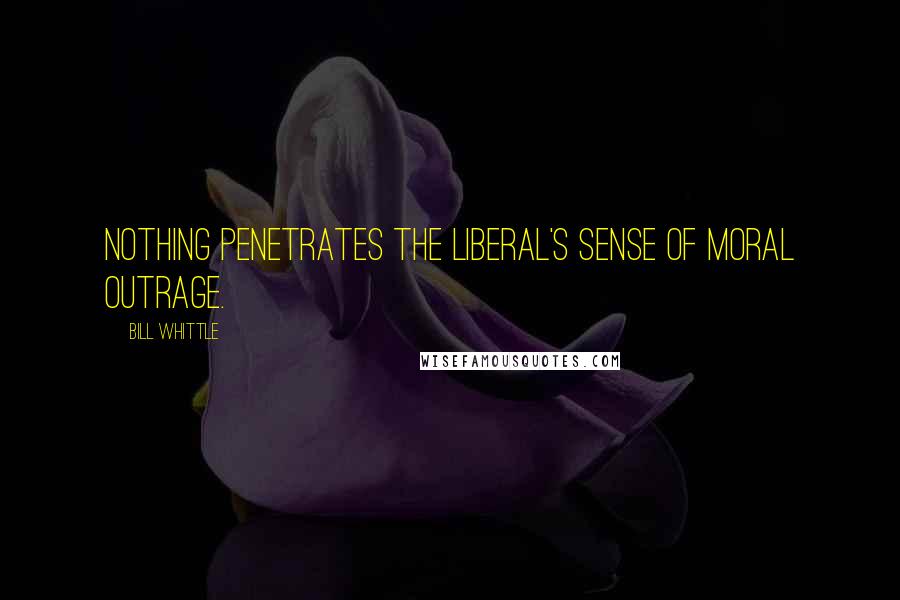 Bill Whittle Quotes: Nothing penetrates the liberal's sense of moral outrage.