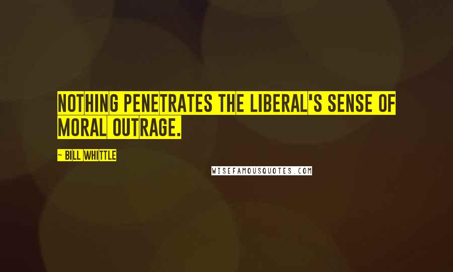 Bill Whittle Quotes: Nothing penetrates the liberal's sense of moral outrage.