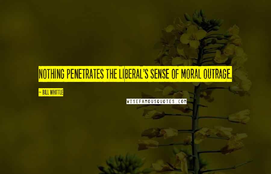 Bill Whittle Quotes: Nothing penetrates the liberal's sense of moral outrage.