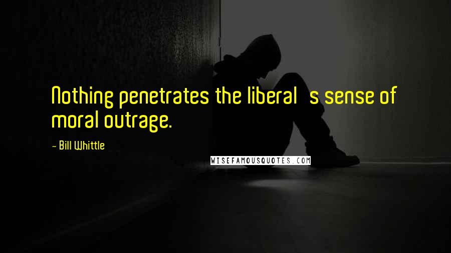 Bill Whittle Quotes: Nothing penetrates the liberal's sense of moral outrage.