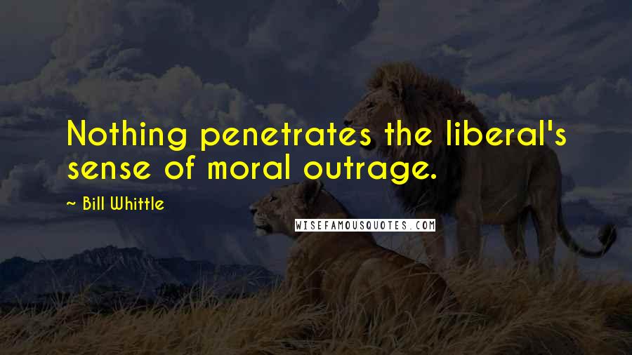 Bill Whittle Quotes: Nothing penetrates the liberal's sense of moral outrage.