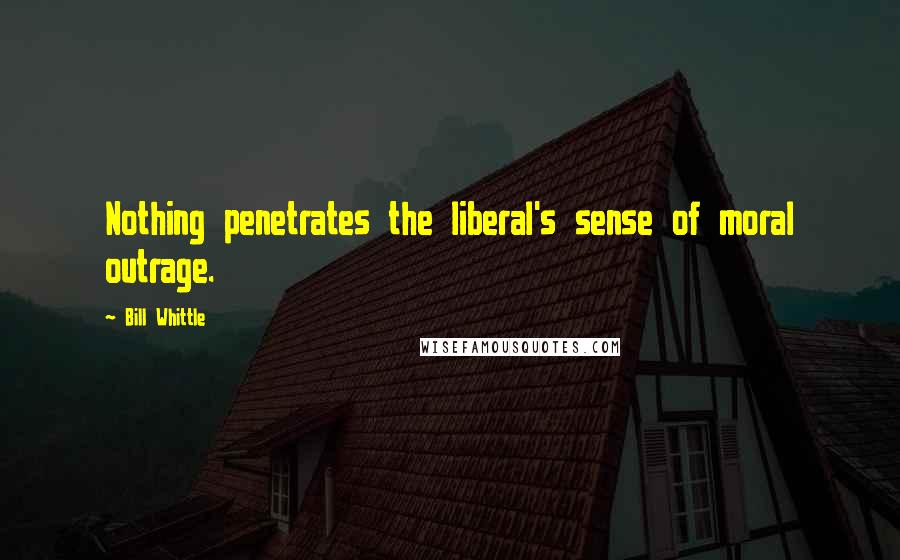 Bill Whittle Quotes: Nothing penetrates the liberal's sense of moral outrage.