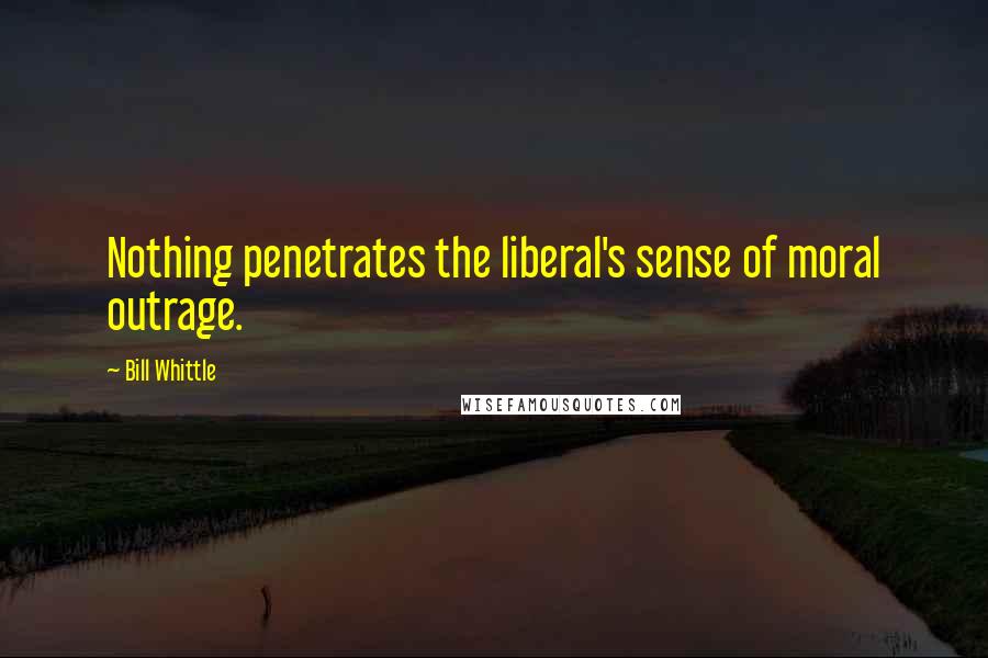 Bill Whittle Quotes: Nothing penetrates the liberal's sense of moral outrage.