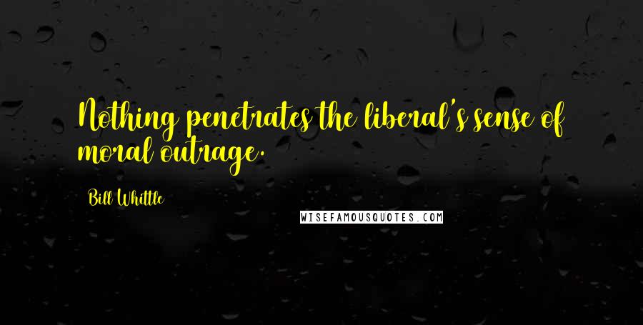 Bill Whittle Quotes: Nothing penetrates the liberal's sense of moral outrage.