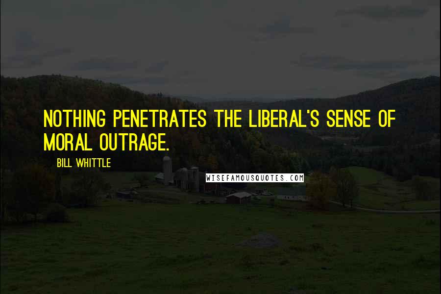 Bill Whittle Quotes: Nothing penetrates the liberal's sense of moral outrage.