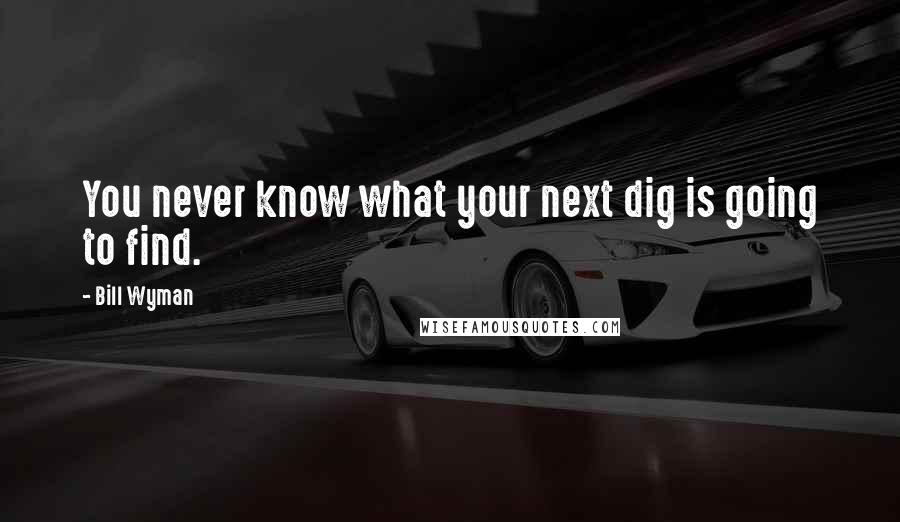 Bill Wyman Quotes: You never know what your next dig is going to find.