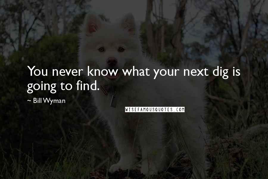 Bill Wyman Quotes: You never know what your next dig is going to find.